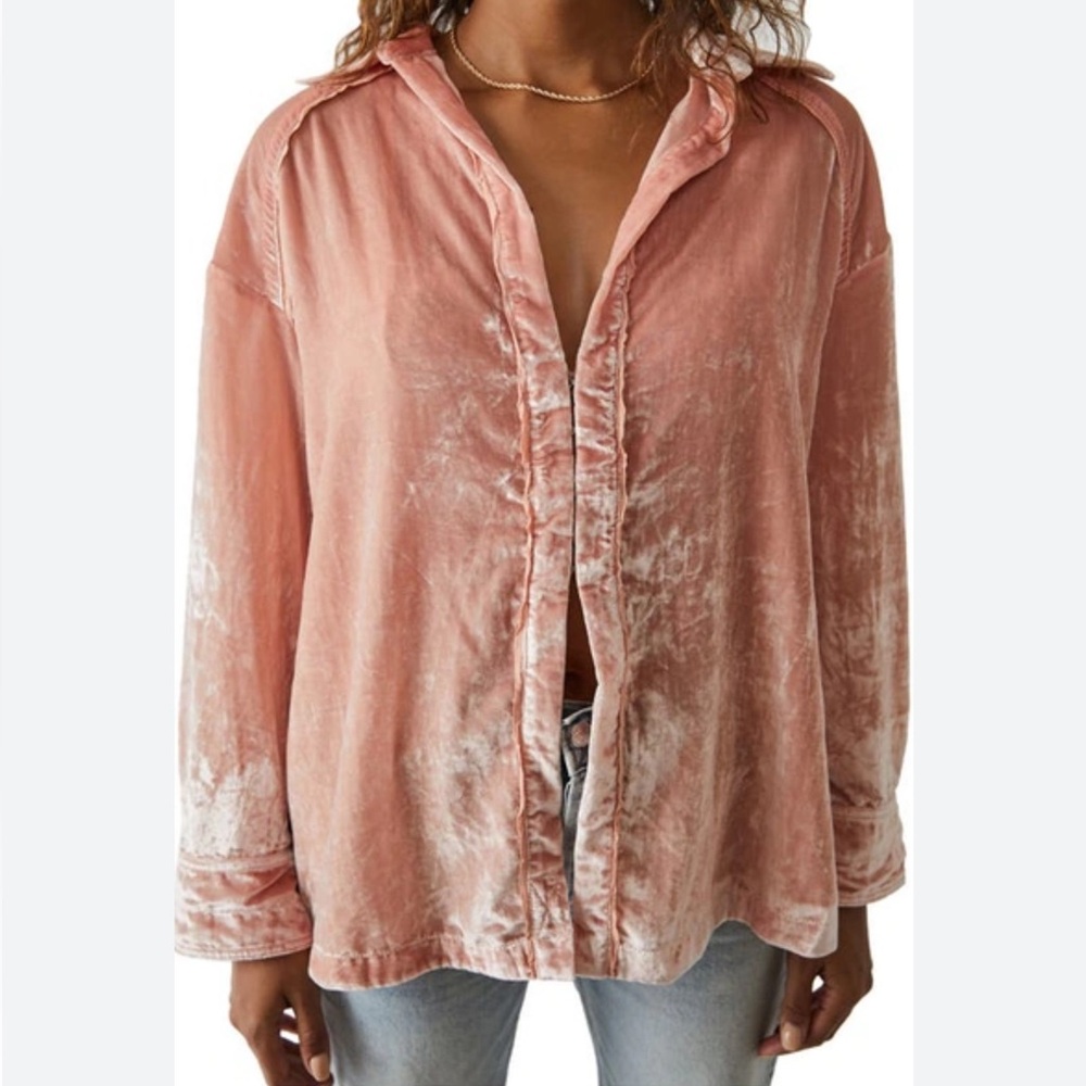 NWOT‎ - Free People - Marianne Velvet Shirt